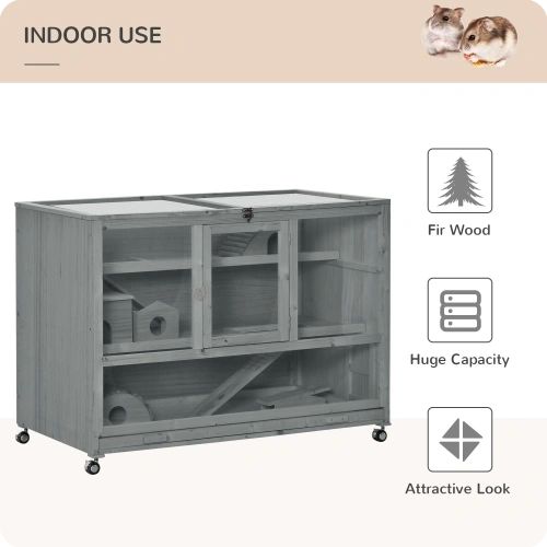 3-Storey Hamster Cage with Huts, Ladder & Rolling Base - Image 6