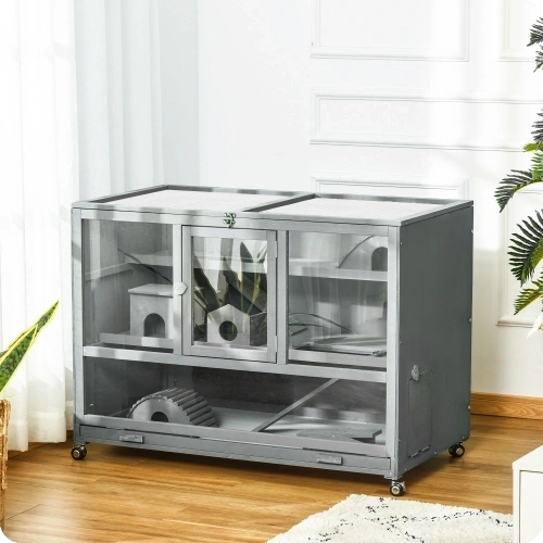 3-Storey Hamster Cage with Huts, Ladder & Rolling Base - Image 5